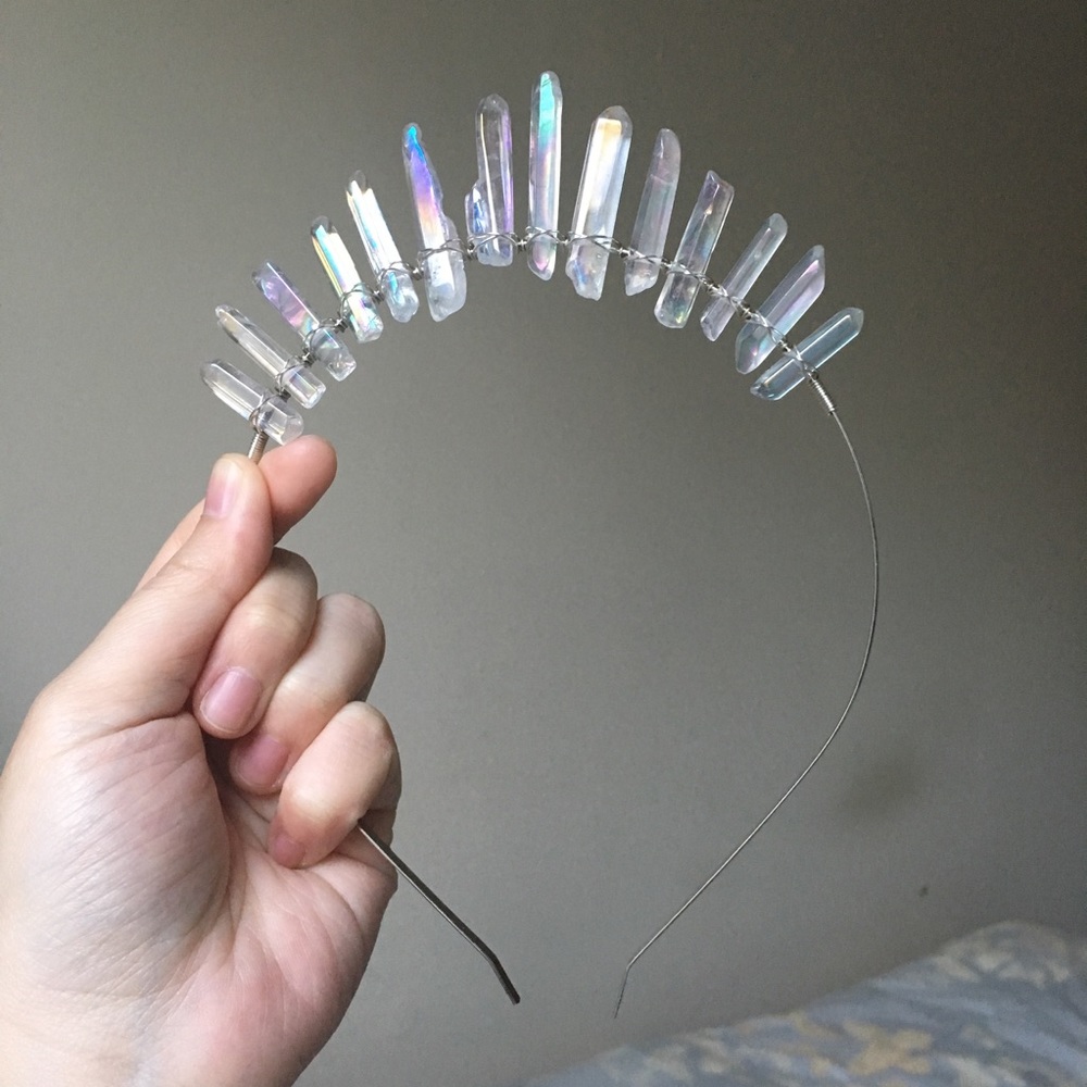 Angel Aura Iridescent Unicorn Crystal Tiara Crown